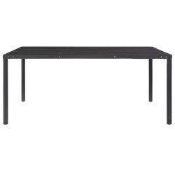 Table de jardin Noir 170x170x74,5 cm Acier et verre 