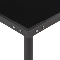 Table de jardin Noir 170x170x74,5 cm Acier et verre 