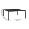 Table de jardin Noir 170x170x74,5 cm Acier et verre 