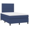 Sommier à lattes de lit matelas et LED bleu 120x190 cm tissu 