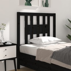 Tête de lit Noir 81x4x100 cm Bois massif de pin 