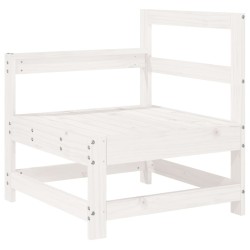 Salon de jardin 5 pcs blanc bois massif de pin 