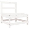 Salon de jardin 5 pcs blanc bois massif de pin 