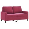 Ensemble de canapés 2 pcs avec coussins Rouge bordeaux Velours 