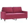 Ensemble de canapés 2 pcs avec coussins Rouge bordeaux Velours 