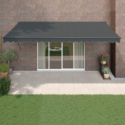 Auvent rétractable anthracite 5x3 m tissu et aluminium 