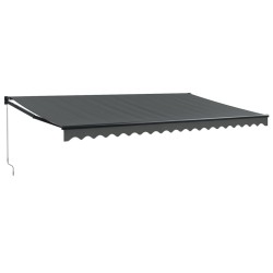 Auvent rétractable anthracite 5x3 m tissu et aluminium 