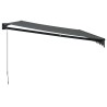 Auvent rétractable anthracite 5x3 m tissu et aluminium 