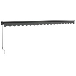 Auvent rétractable anthracite 5x3 m tissu et aluminium 