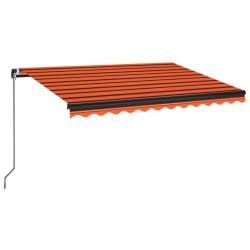 Auvent manuel rétractable 300x250 cm Orange et marron 