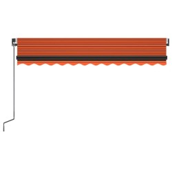 Auvent manuel rétractable 300x250 cm Orange et marron 