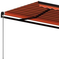 Auvent manuel rétractable 300x250 cm Orange et marron 