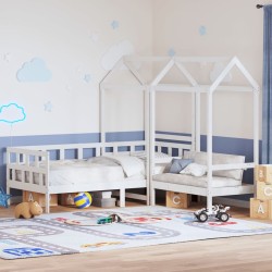 Ensemble de lit de jour et toit blanc 90x190 cm bois pin massif 