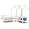 Ensemble de lit de jour et toit blanc 90x190 cm bois pin massif 