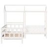 Ensemble de lit de jour et toit blanc 90x190 cm bois pin massif 