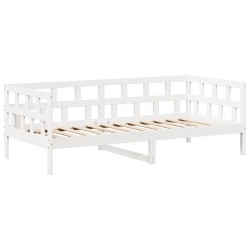 Ensemble de lit de jour et toit blanc 90x190 cm bois pin massif 