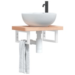 Supports d'étagères pour lavabo 2 pcs blanc rectangulaire acier 