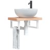 Supports d'étagères pour lavabo 2 pcs blanc rectangulaire acier 