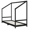 Cadre de lit pour enfants noir 2x(80x200) cm bois de pin massif 