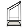 Cadre de lit pour enfants noir 2x(80x200) cm bois de pin massif 