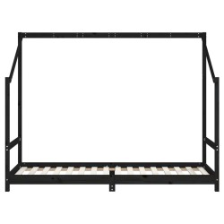 Cadre de lit pour enfants noir 2x(80x200) cm bois de pin massif 