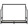 Cadre de lit pour enfants noir 2x(80x200) cm bois de pin massif 