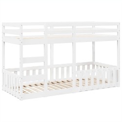 Lit superposé Blanc 90x200 cm Bois de pin massif 