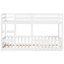 Lit superposé Blanc 90x200 cm Bois de pin massif 