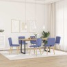 Chaises à manger lot de 6 bleu jean tissu 