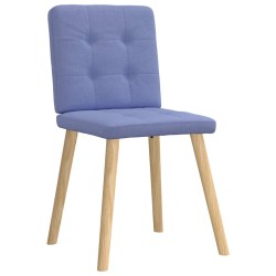 Chaises à manger lot de 6 bleu jean tissu 