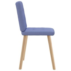 Chaises à manger lot de 6 bleu jean tissu 