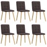 Chaises à manger lot de 6 marron foncé tissu 