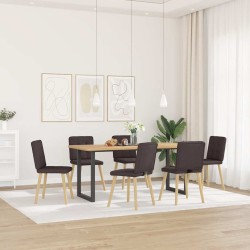 Chaises à manger lot de 6 marron foncé tissu 