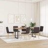 Chaises à manger lot de 6 marron foncé tissu 