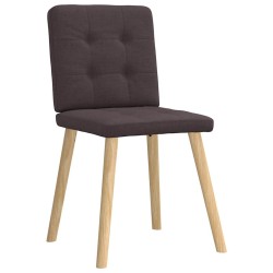 Chaises à manger lot de 6 marron foncé tissu 