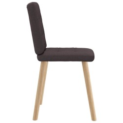 Chaises à manger lot de 6 marron foncé tissu 