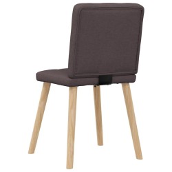 Chaises à manger lot de 6 marron foncé tissu 