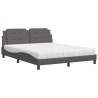 Lit avec matelas gris 160x200 cm similicuir 