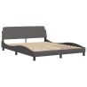 Lit avec matelas gris 160x200 cm similicuir 