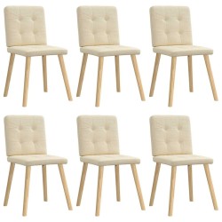 Chaises à manger lot de 6 crème tissu 