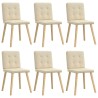 Chaises à manger lot de 6 crème tissu 
