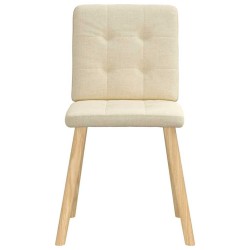 Chaises à manger lot de 6 crème tissu 
