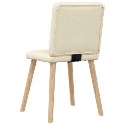 Chaises à manger lot de 6 crème tissu 