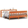 Cadre de lit sans matelas cire marron 200x200cm bois pin massif 
