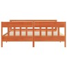 Cadre de lit sans matelas cire marron 200x200cm bois pin massif 