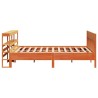 Cadre de lit sans matelas cire marron 200x200cm bois pin massif 