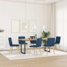 Chaises à manger lot de 6 bleu tissu 