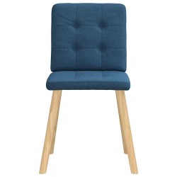 Chaises à manger lot de 6 bleu tissu 