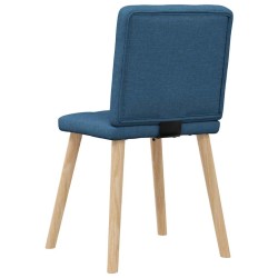 Chaises à manger lot de 6 bleu tissu 