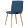 Chaises à manger lot de 6 bleu tissu 